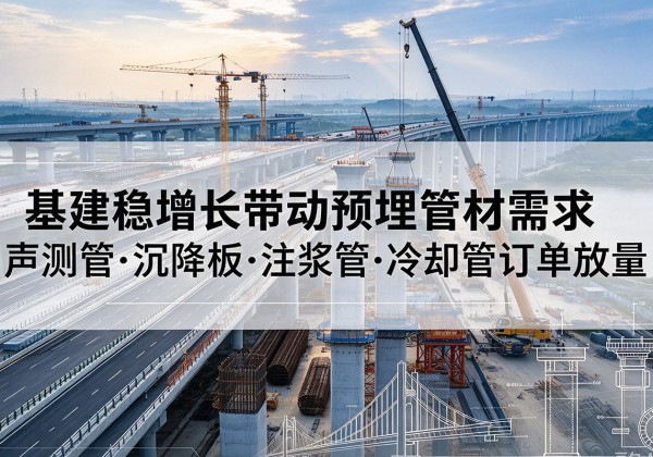 平定基建稳增长带动预埋监测管材需求，声测管、沉降板、注浆管订单持续放量